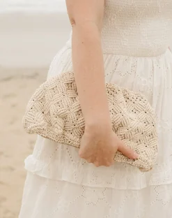 Cleobella Handbags-Aleza Macrame Clutchivory