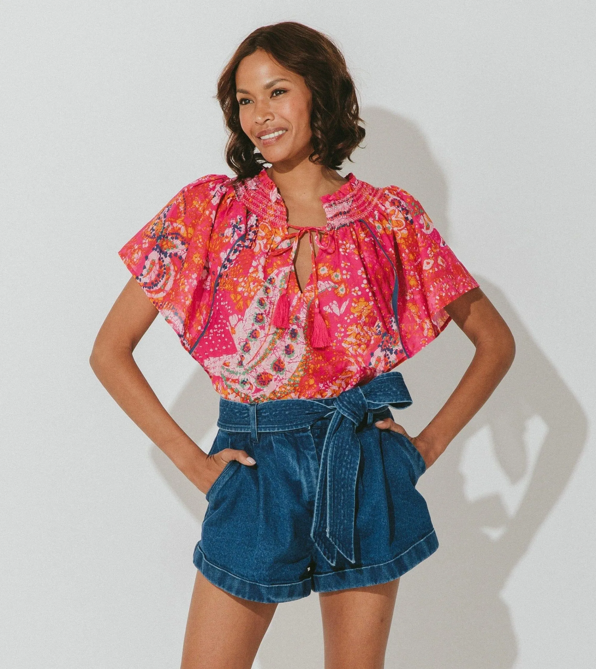 Cleobella Tops-Ayaz Blousehibiscus