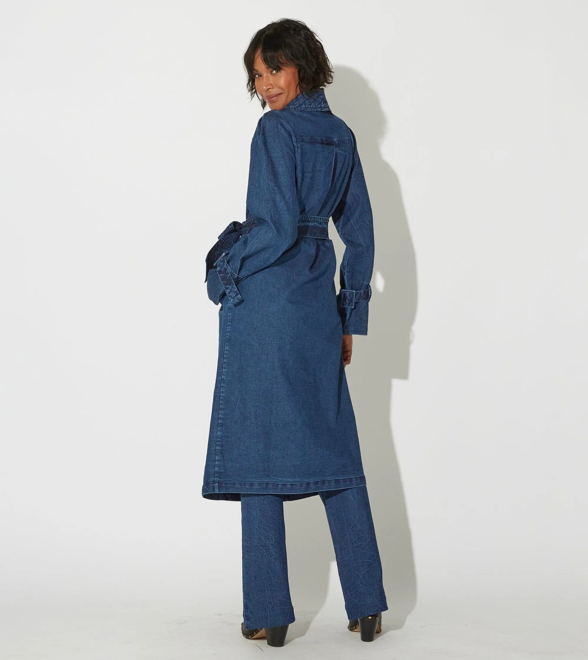 Cleobella Jackets & Sweaters-Cara Trenchmedium Wash Indigo