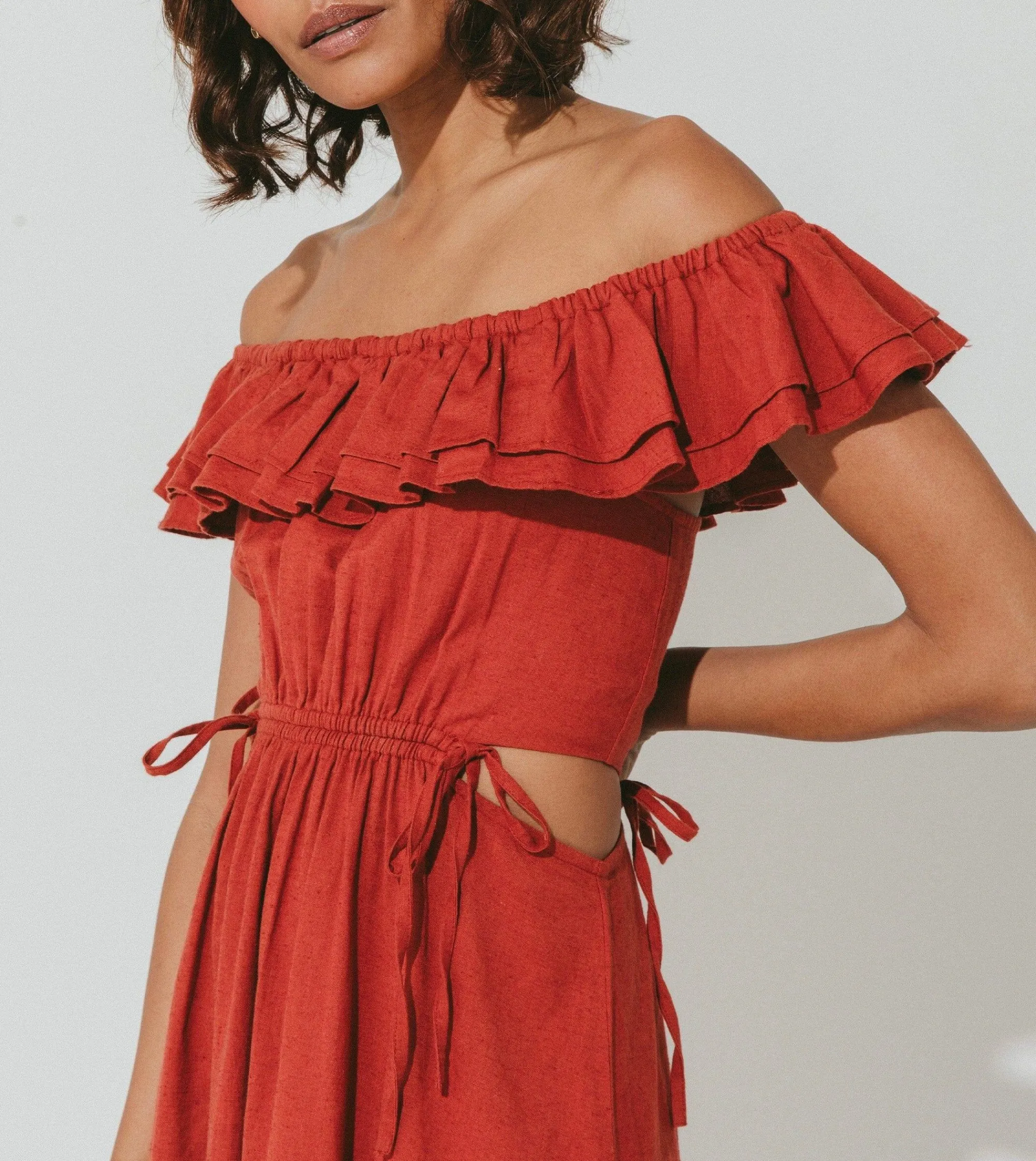 Cleobella Dresses-Daria Midi Dressbrick