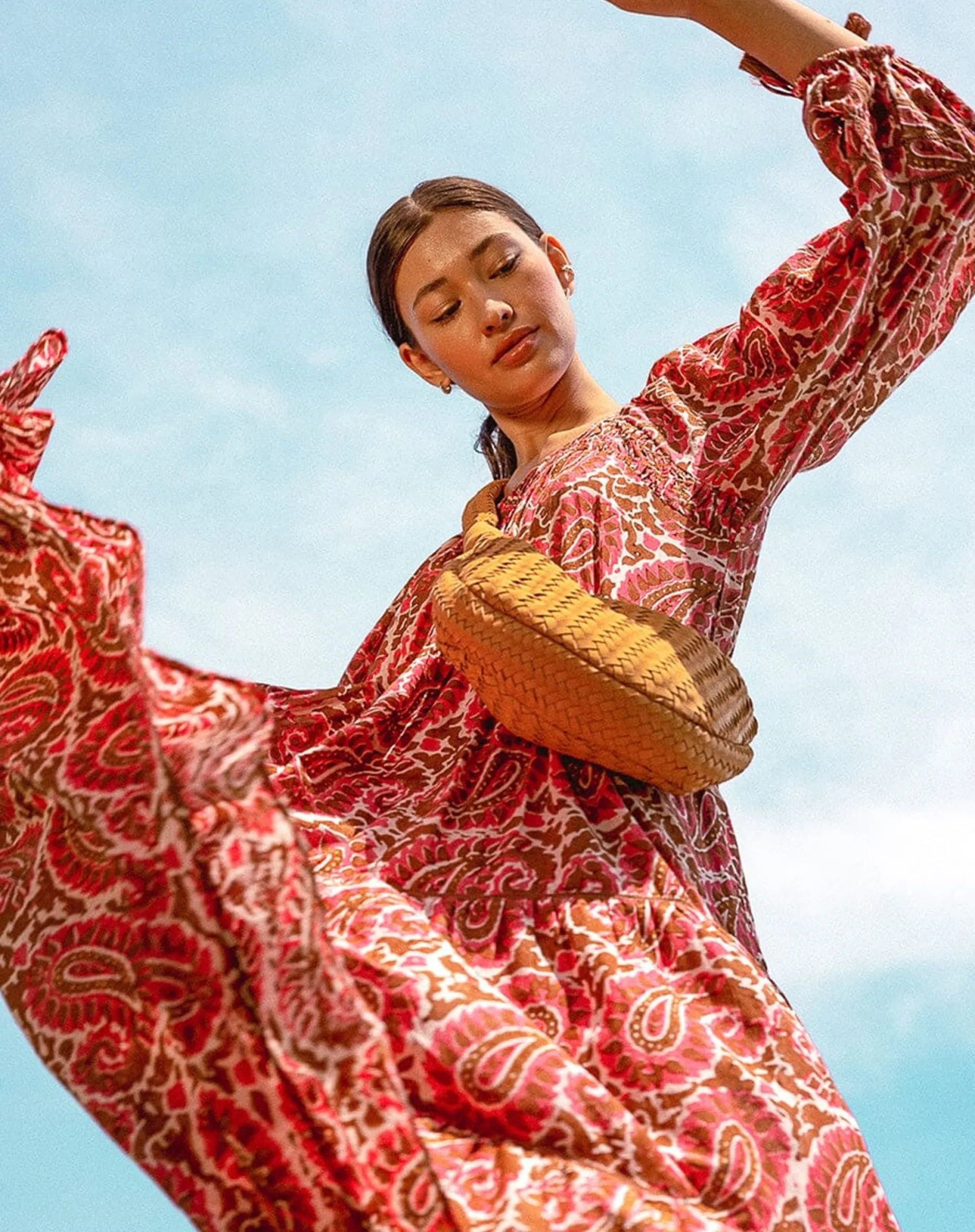 Cleobella Handbags-Dylan Woven Handbagcamel