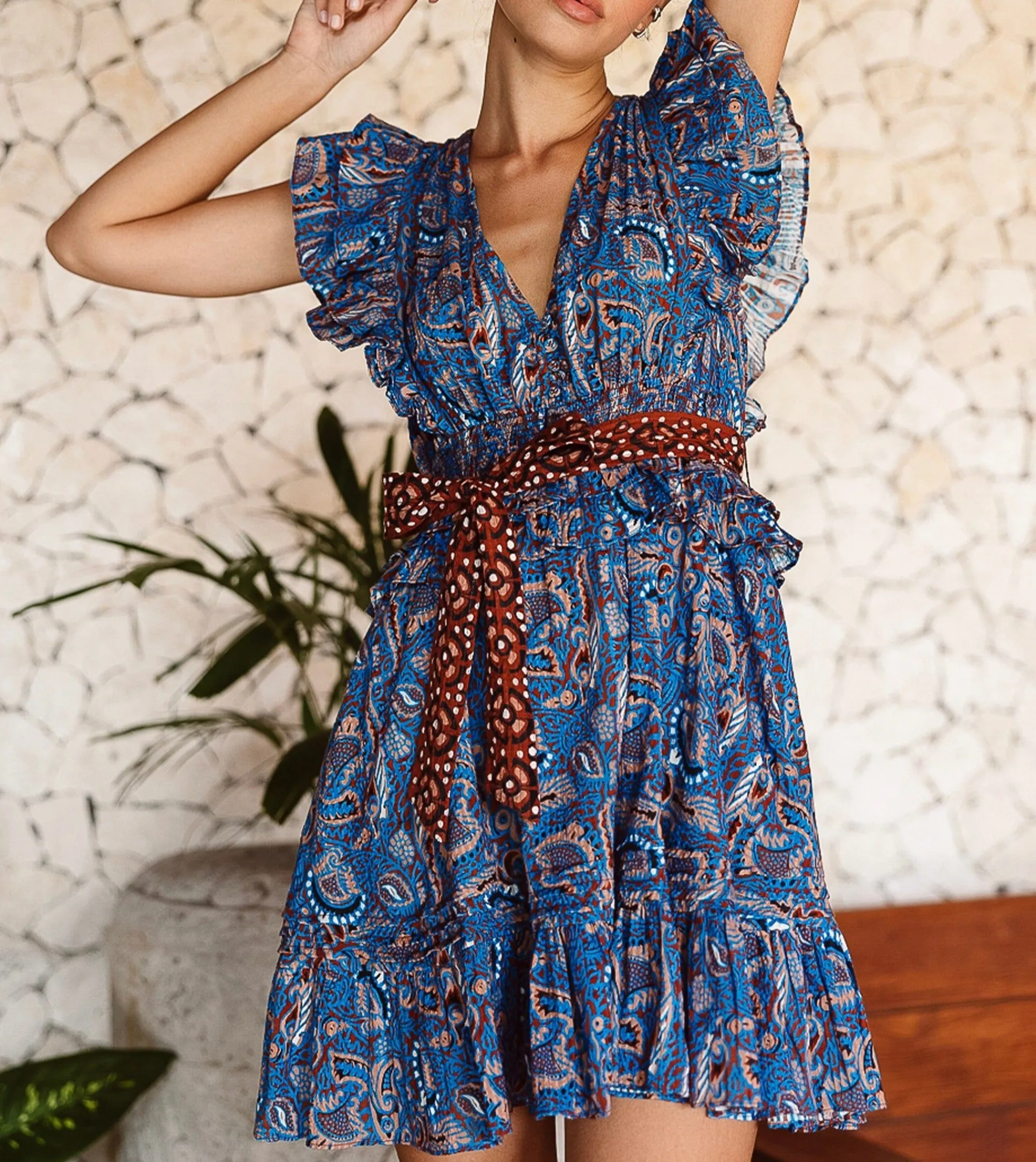 Cleobella Dresses-Elara Mini Dresslazuli
