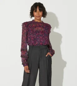 Cleobella Tops-Fiorella Blousebordeaux Floral