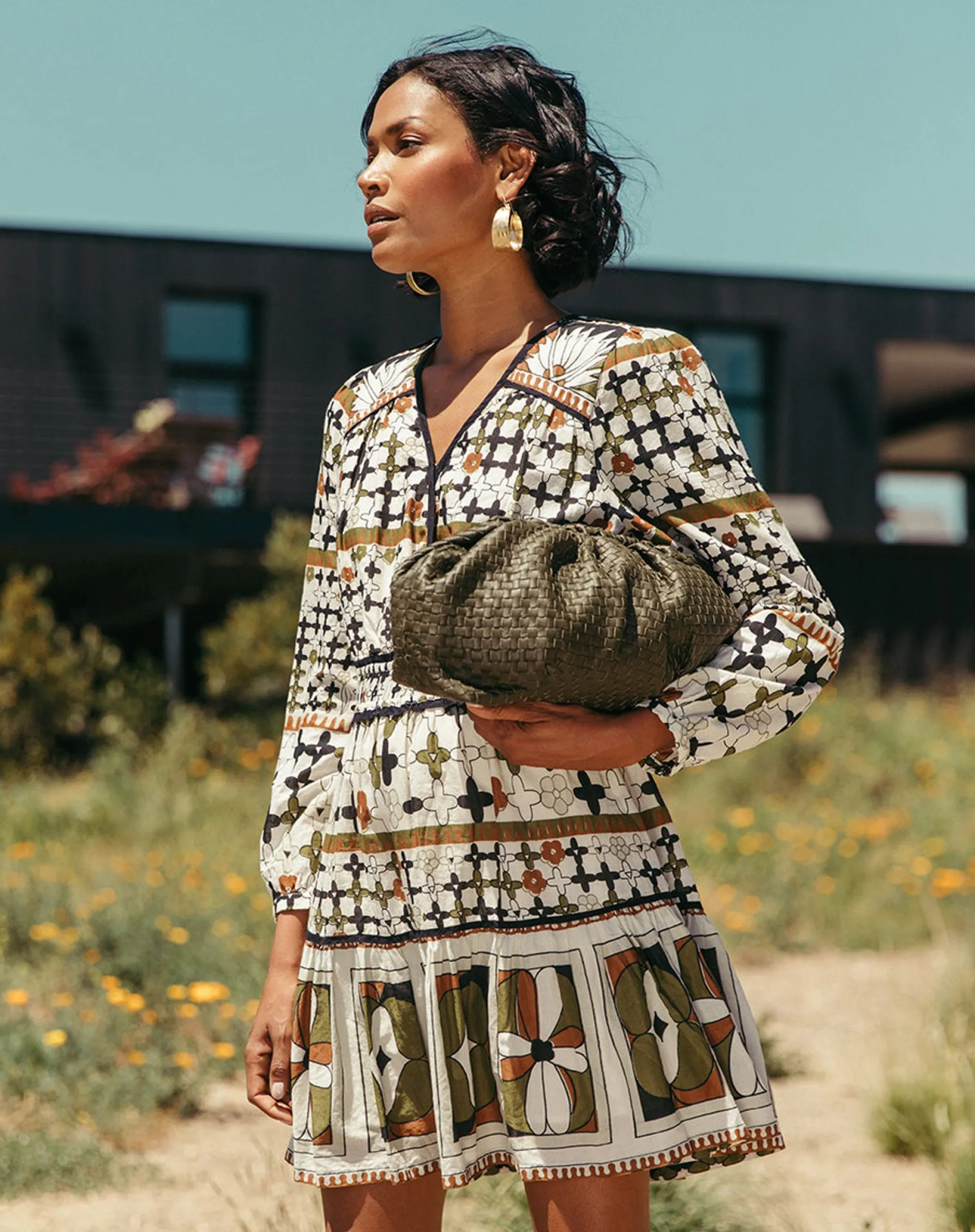 Cleobella Handbags-Gigi Woven Clutcholive