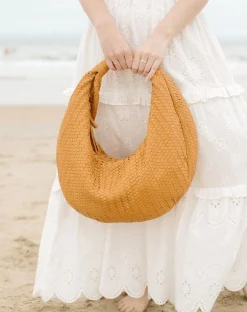 Cleobella Handbags-Hobo Woven Bagcamel