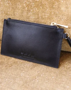 Cleobella Handbags-Keychain Walletblack Leather