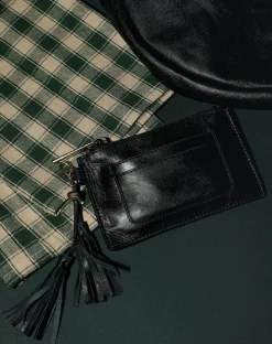 Cleobella Handbags-Keychain Walletblack Leather