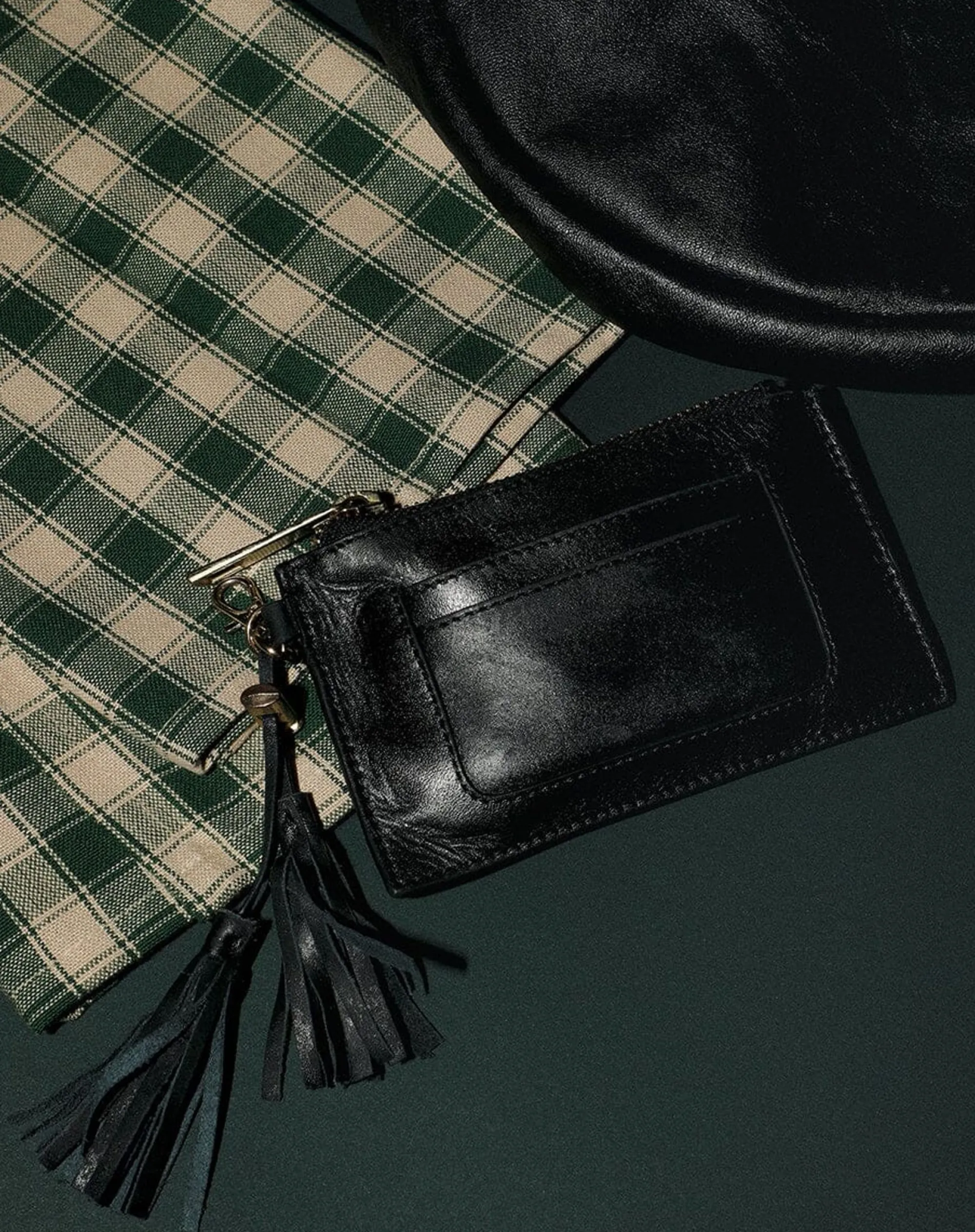 Cleobella Handbags-Keychain Walletblack Leather