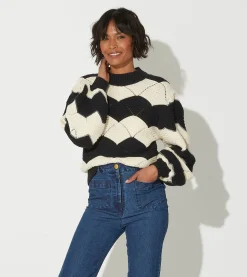 Cleobella Jackets & Sweaters-Kori Sweaterblack/Ivory