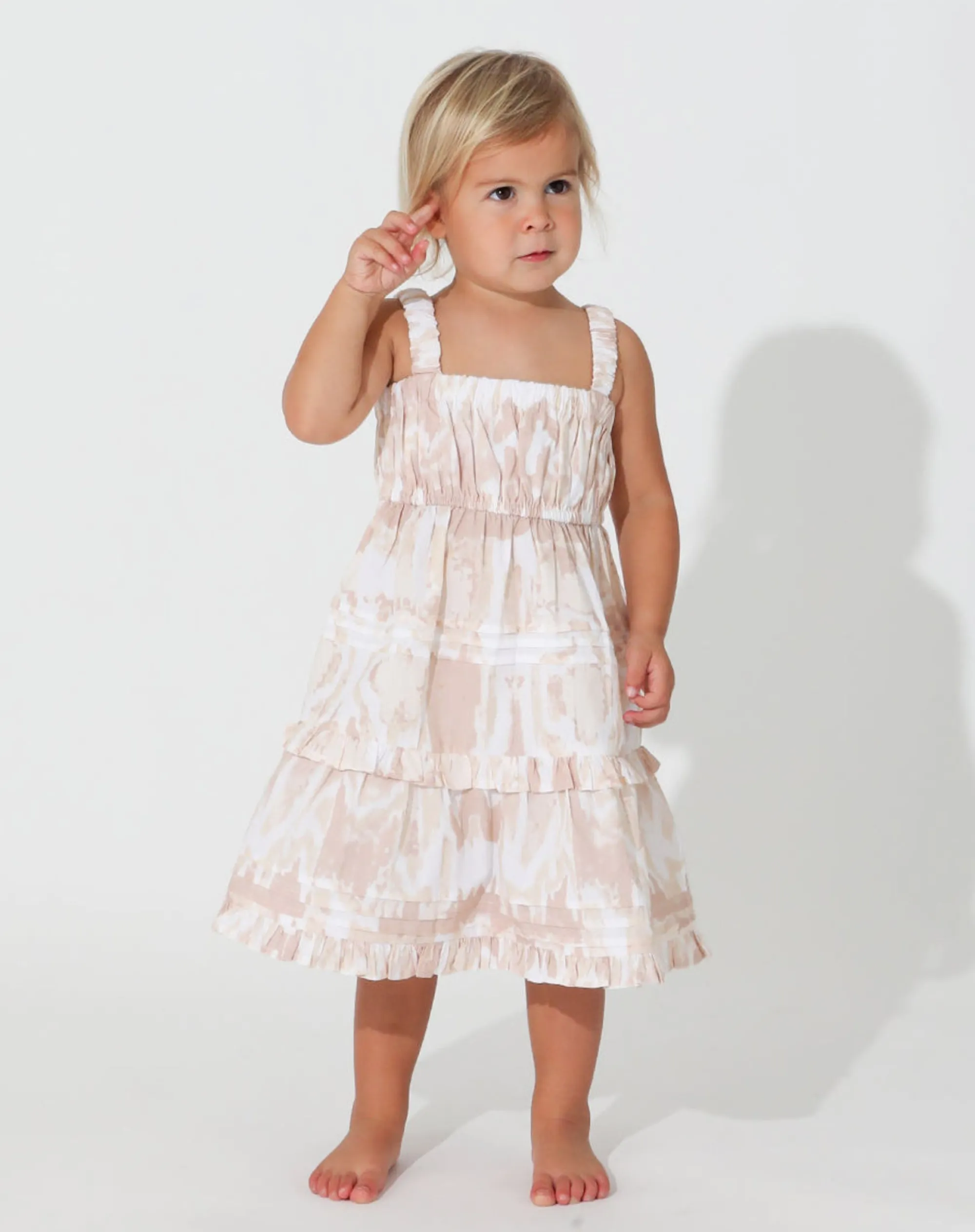 Cleobella Littles-Littles Jolene Dresswatercolor Ikat Beige