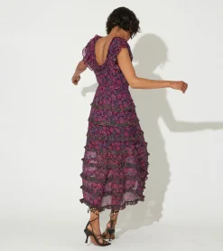 Cleobella Dresses-Milana Ankle Dressbordeaux Floral