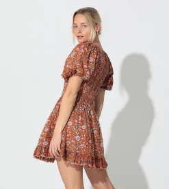 Cleobella Dresses-Mina Mini Dressterracotta Floral