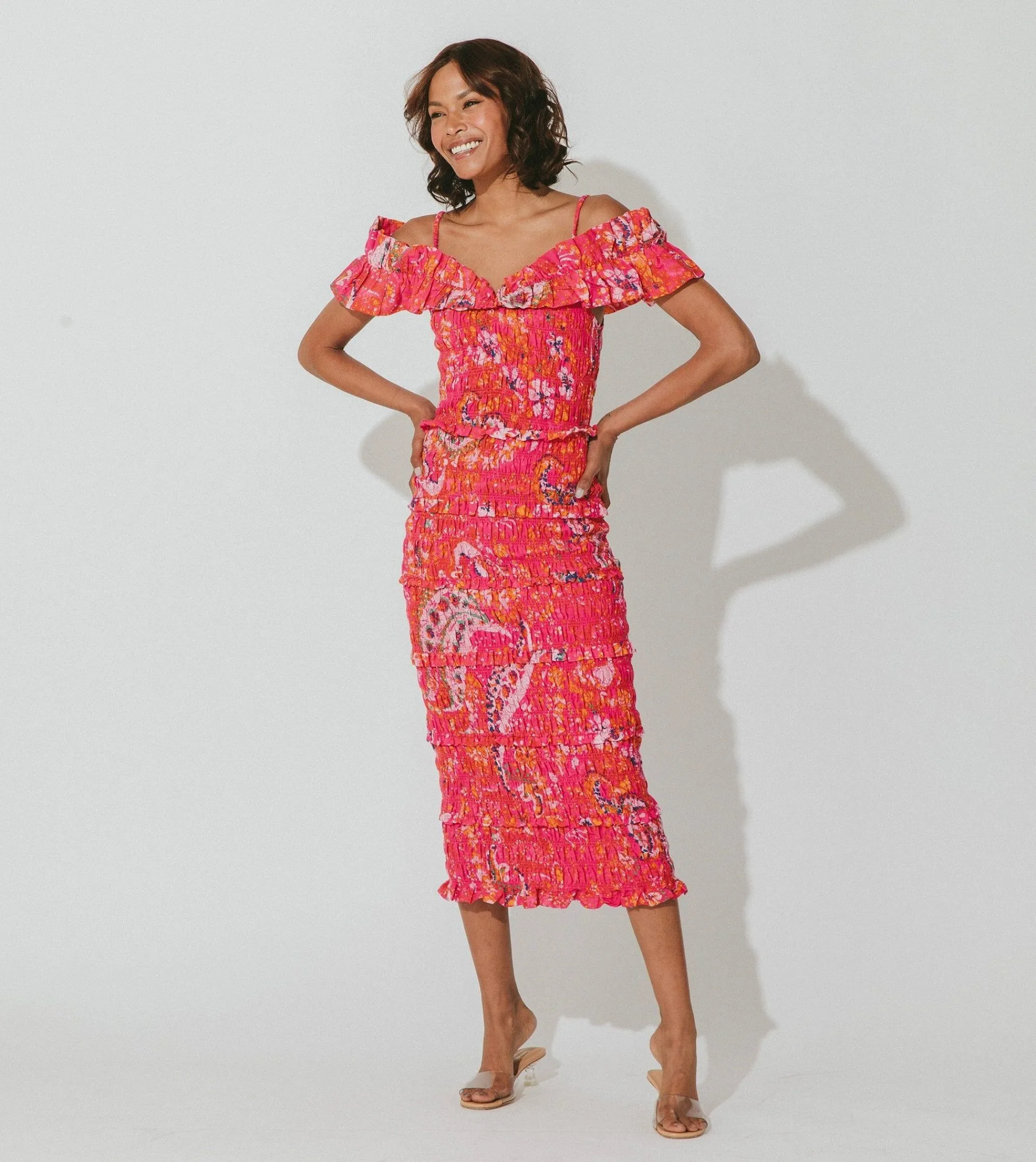 Cleobella Dresses-Narina Midi Dresshibiscus