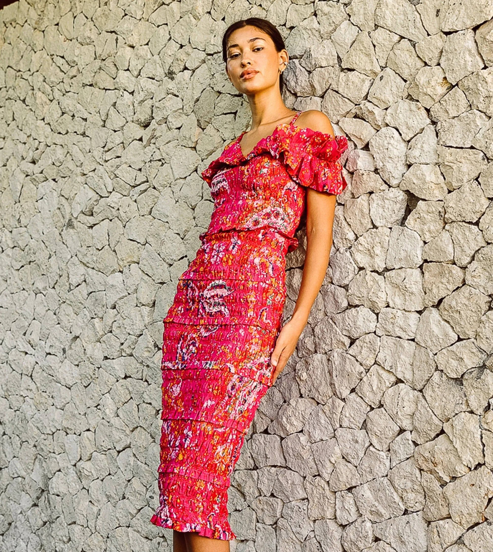 Cleobella Dresses-Narina Midi Dresshibiscus