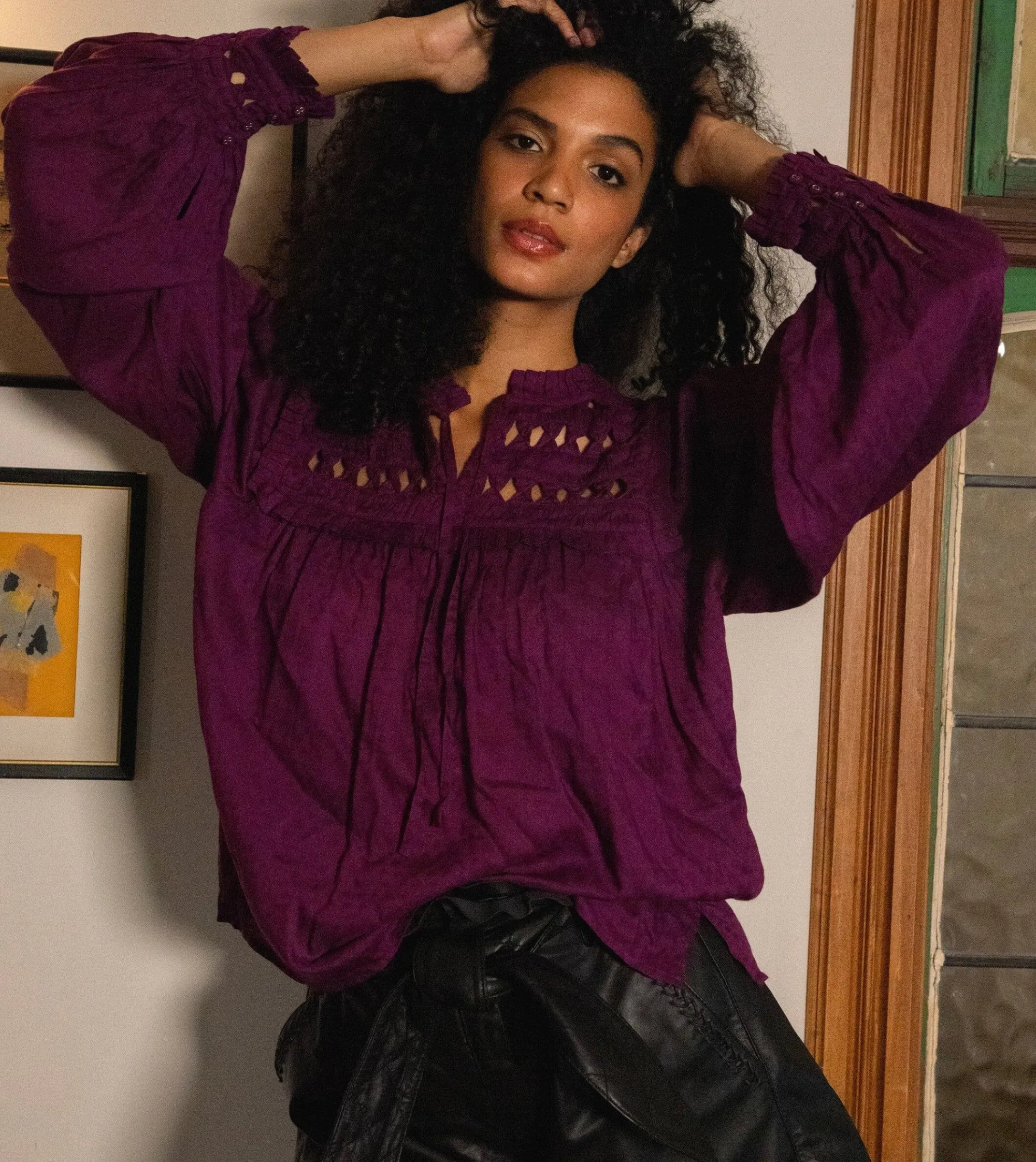Cleobella Tops-Sabella Blouseaubergine