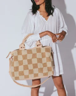 Cleobella Handbags-Weekendercheckered Beige